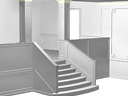 Planung einer Treppenanlage mit Geländer und Wandverkleidung